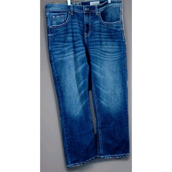 TK Axel Bootcut Jeans 40x31 Embroidered Flap Pocket Y2K Western Denim EUC - Picture 1 of 14